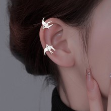 穿云燕子耳夹女无耳洞假耳环中式国潮文艺小鸟飞鸟耳骨夹小巧耳挂