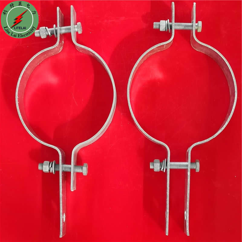 光缆抱箍电线杆固定夹电线杆抱箍单长尾抱箍杆用紧固夹具ADSS金具