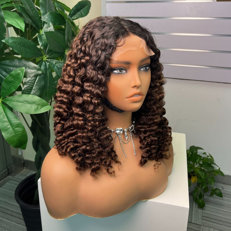 Europa y América de moda damas delantera encaje primavera rollo pelucas de cabello humano cabello humano Birmania pelucas de cabeza completa