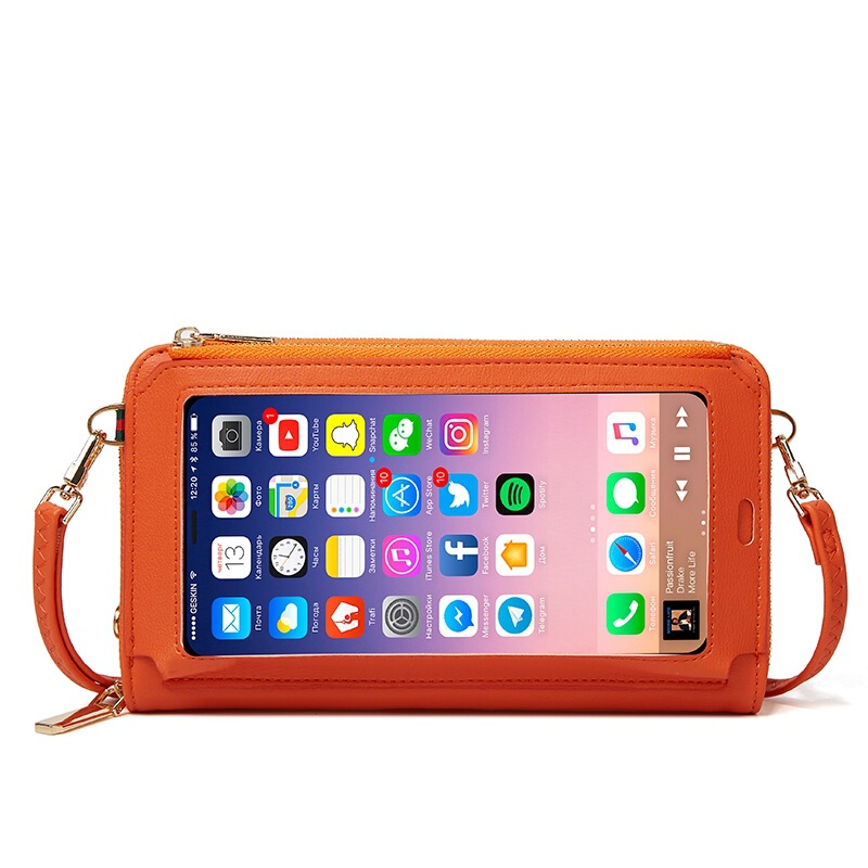 Big Sale Casual Touch Screen Mobile Phone Bag Shoulder Crossbody Women's Zipper Coin Purse Hand Bag Card Bag Coin Bag H192