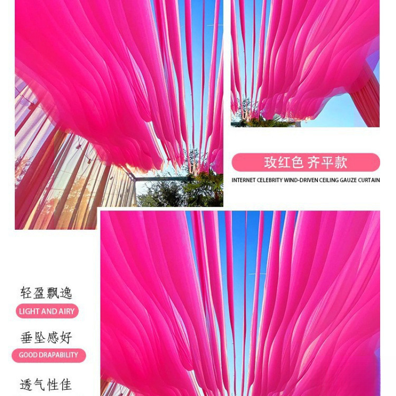 Red cortina de techo neumático cortina de techo restaurante decoración residencial hotel escénico al aire libre cortina de techo al por mayor