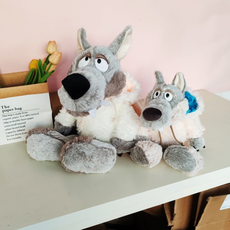 Nuevo muñeco de peluche de lobo disfrazado de lobo con piel de oveja, animal del bosque, muñeco de lobo, regalo de cumpleaños