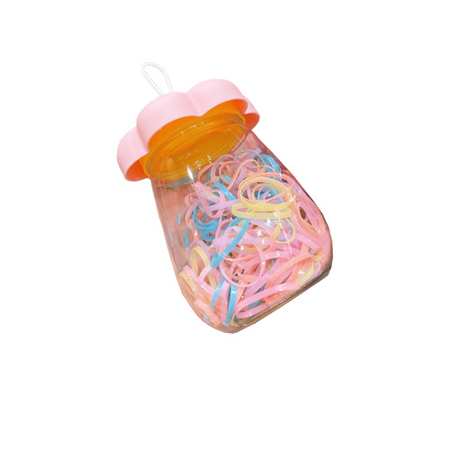 Korean style fashionable versatile hair ties jelly color unbreakable children's hair ties braided durable canned small hair ties wholesale