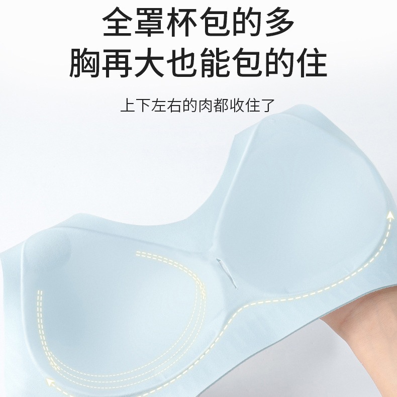 Gran tamaño ligero y delgado sin marcas de soporte suave ropa interior damas sin anillo de acero recopilación sujetador anti-caída soporte superior fija copa sujetador