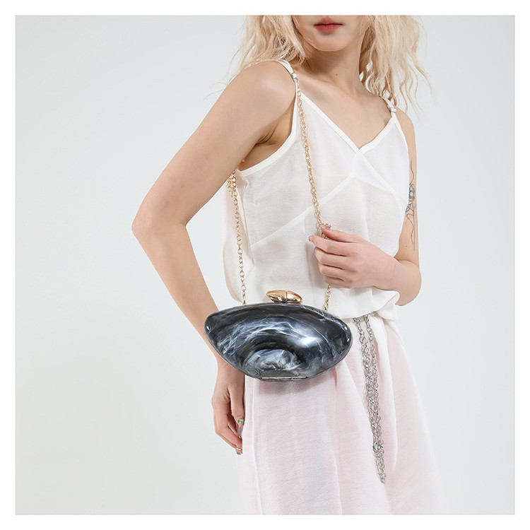 2025 nueva bolsa de cena de lujo transfronteriza bolsa de moda de fiesta acrílica bolsa de mano bolsa de boda oval