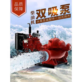 柴油机抽水泵农用灌溉高扬程大流量抽水机SH中开双吸离心泵380V