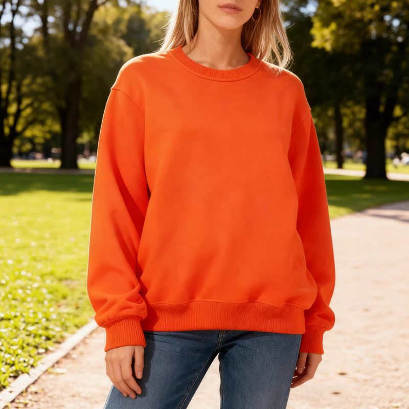 Cross-border Men's and Women's Autumn and Winter Fleece Crewneck Sweater Loose Casual Sports Pullover Solid Color Base Shirt Cross-border Men's and Women's Autumn and Winter Fleece Crewneck Sweater Loose Casual Sports Pullover Solid Color Base Shirt