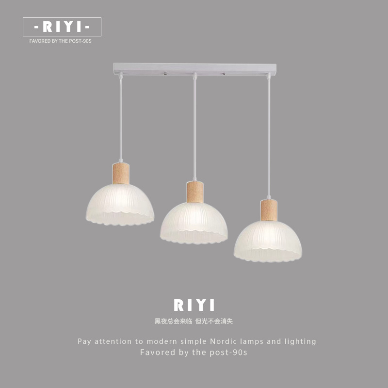 Lámpara nórdica lámpara de comedor lámpara de comedor madera sólida simple moderna lámpara de decoración de bar balcón lámpara de entrada