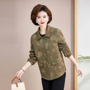 妈妈秋装外套时尚休闲风衣2025新款中老年女春秋上衣薄款洋气夹克|undefined
