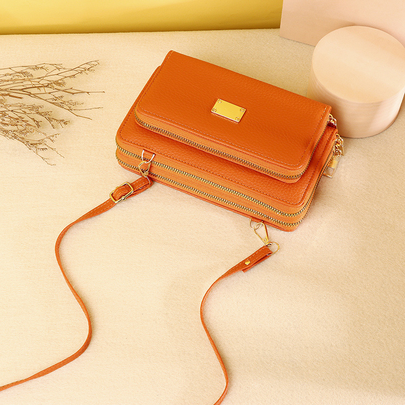 Women's Pu Leather Solid Color Streetwear Square Zipper Phone Wallets display picture 10