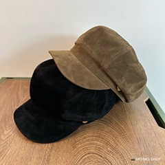 ファッション英倫風八角帽子女性秋冬復古絨面子供帽子韓系文芸百合画家帽子は顔が小さい