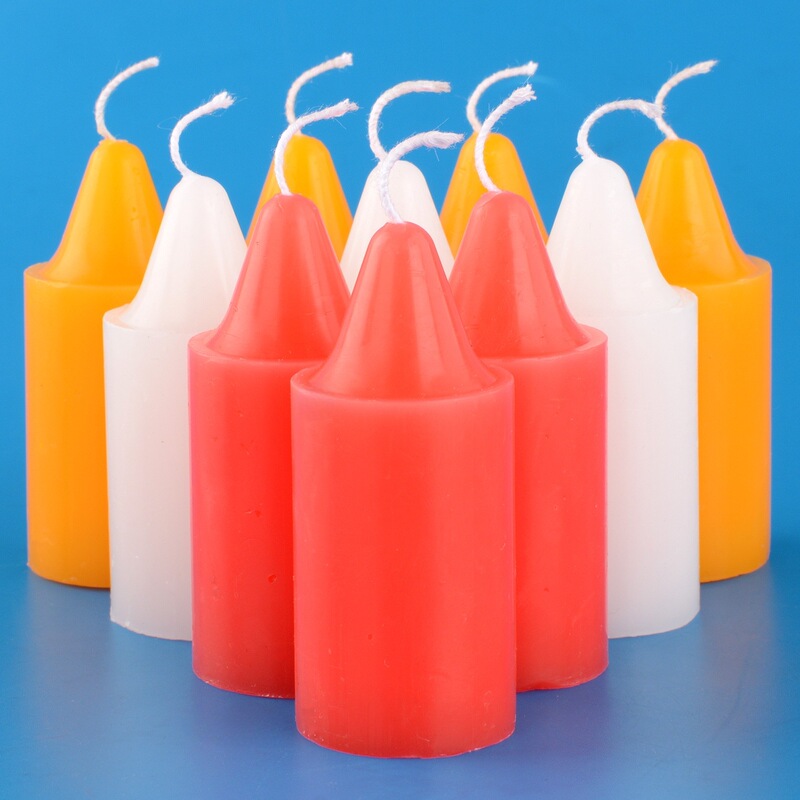 Chunky Bold Short Model Illuminated Red Candle Manual Experiment White Cylinder Home Power-off Smokeless and Tasteless Wax