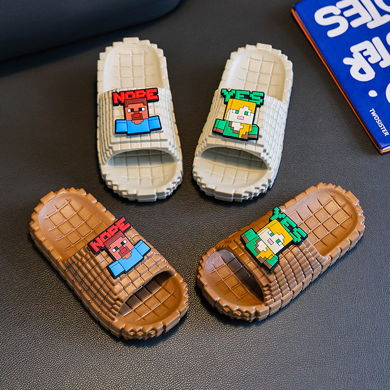 My World Eva Summer Slippers Cute Cartoon Boys and Girls Outdoor Wear-Resistant Breathable Home Non-Slip Slippers