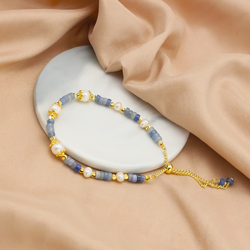 ¡Senior! Brazalete de perlas de agua dulce natural nicho de diseño de anabavia 18k oro real joyas galvanizadas para mujeres