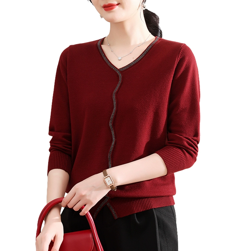 Мама новогодний топ ранней весны 2025 новый красный свитер