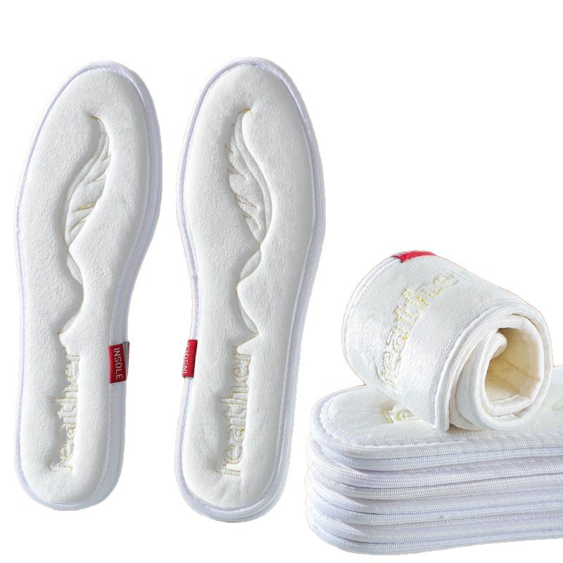 Plantilla de invierno de peluche para evitar el frío, suela suave y gruesa, cómoda y transpirable, temperatura constante, almohadilla de algodón caliente resistente al frío.
