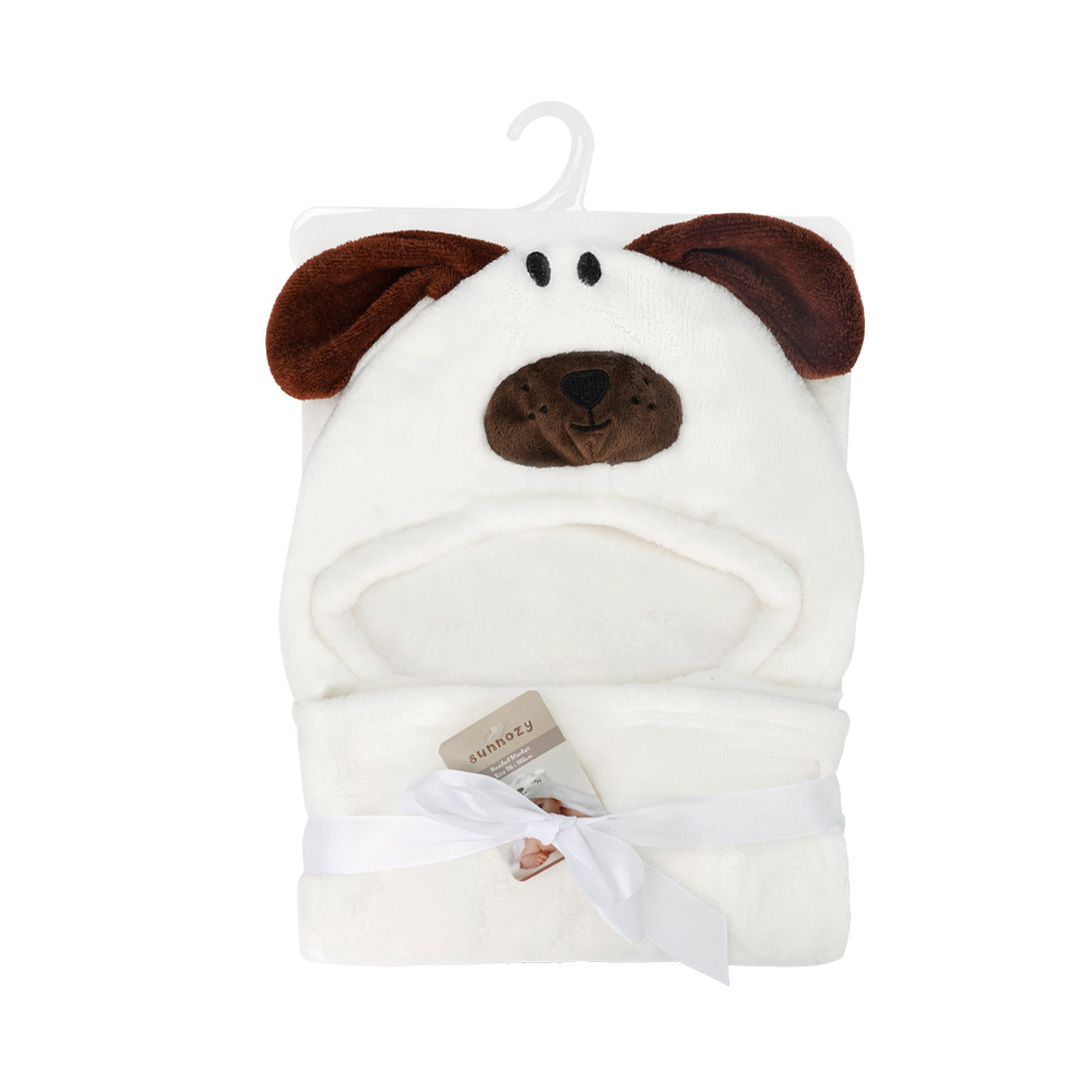 Bebé con capucha edredón capa europea y americana franela manta suave manta animal cabeza dibujos animados bebé especial Manta