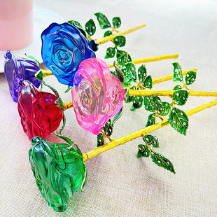 Chinese Valentine's Day Crystal Rose Ornaments for Girlfriends and Besties, Romantic Wedding Crafts, Birthday Gifts