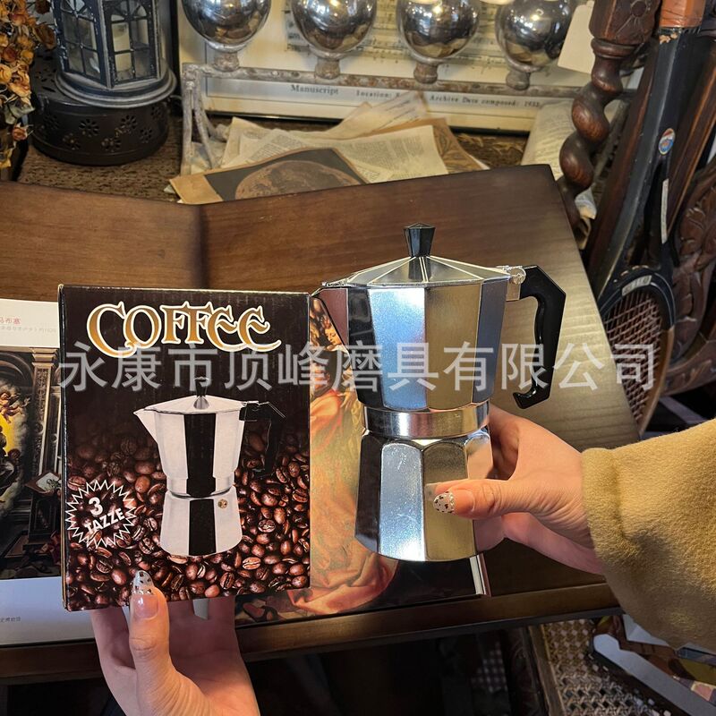 In-Stock Wholesale Coffee Pots, Italian Aluminum Moka Pots, Italian Octagonal Pots, European-Style Coffee Utensils, Cross-Border Hot-Selling Items In-Stock Wholesale Coffee Pots, Italian Aluminum Moka Pots, Italian Octagonal Pots, European-Style Coffee Utensils, Cross-Border Hot-Selling Items
