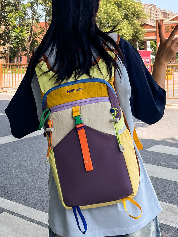 小众设计旅行包多巴胺户外登山包大容量双肩包女休闲健身骑行背包|undefined
