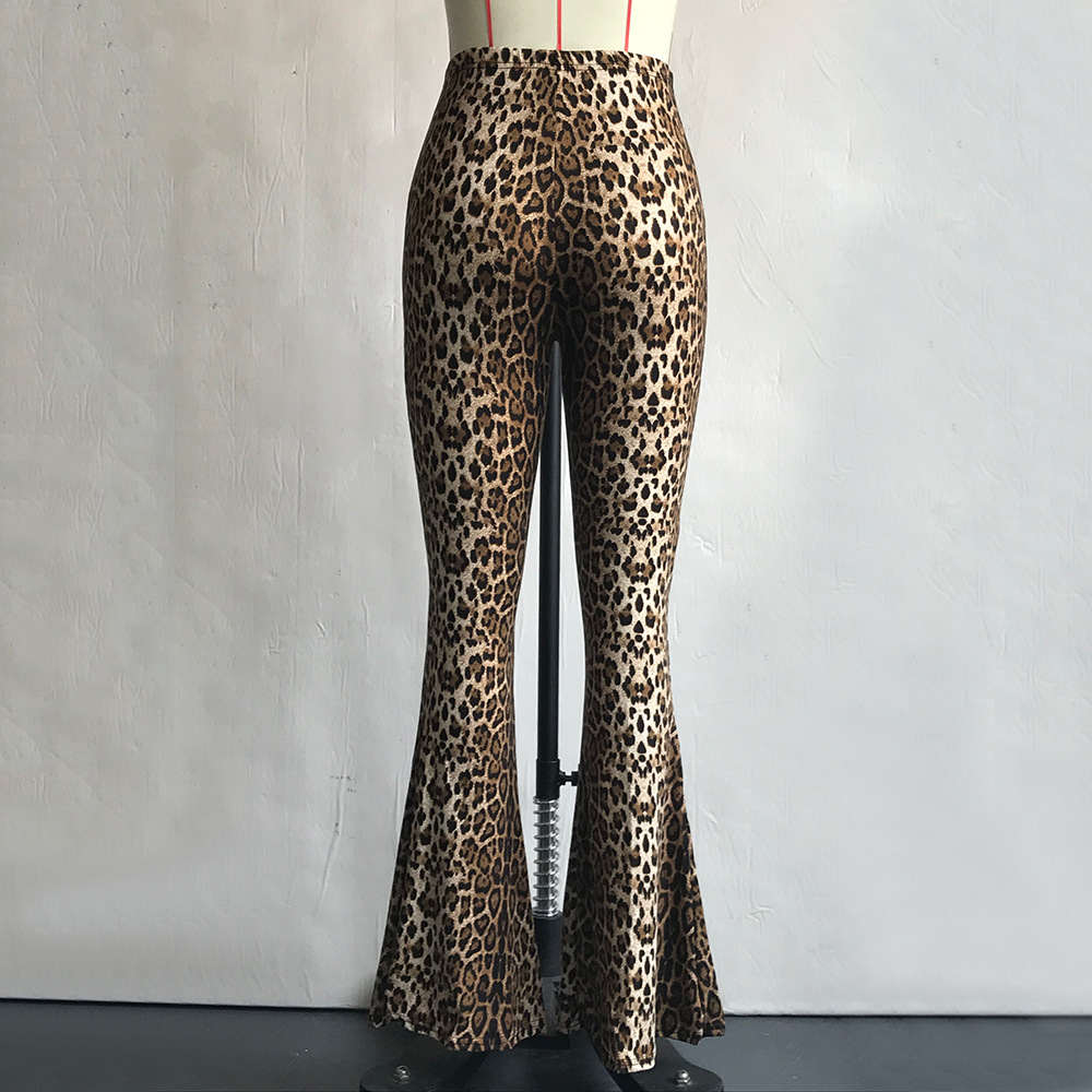 Leopard Slim Wholesale Flare Pants For Women