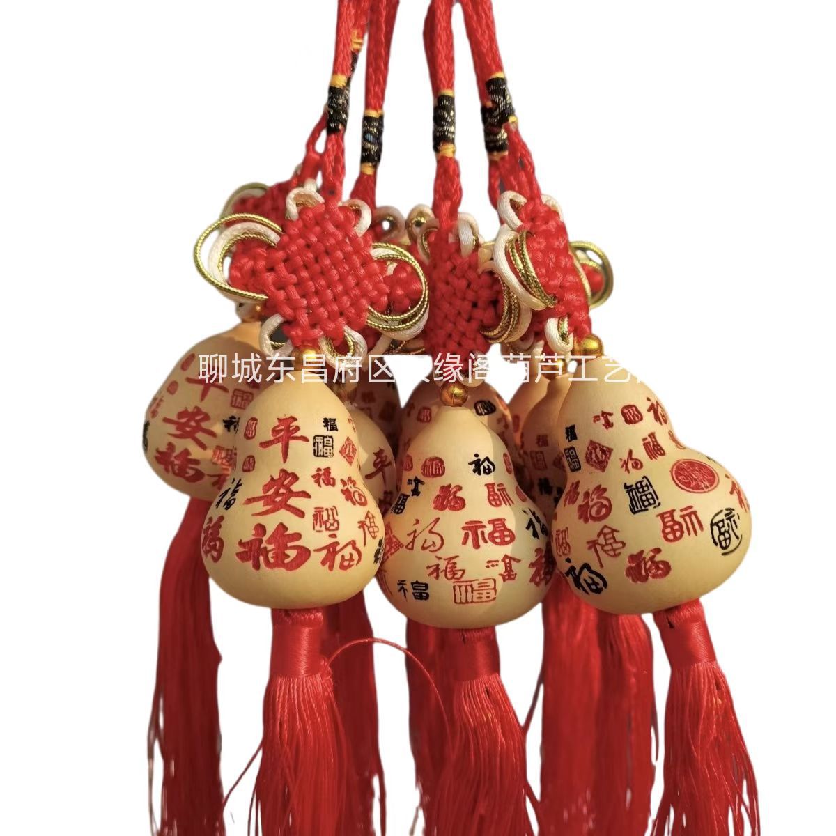 厂家直销葫芦工艺品雕刻烙画手捻小葫芦平安福车挂件地摊热卖批发