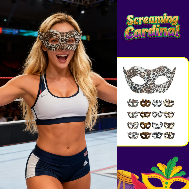 Halloween nuevo leopardo máscara de animal mitad cara baile cos luchador mano fiesta vestido mitad cara máscara props