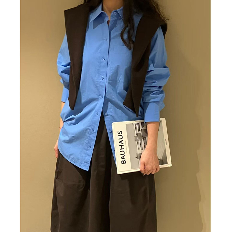 CS Women's Standard Fit Pointed Collar Shirt Dark Brown 26 Autumn New Product 1271207007 1271207009 CS Women's Standard Fit Pointed Collar Shirt Dark Brown 26 Autumn New Product 1271207007 1271207009
