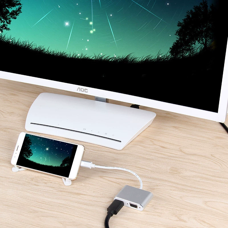 Type-C — HDMI кабель-адаптер для телефона/компьютера, док-адаптер с USB к VGA