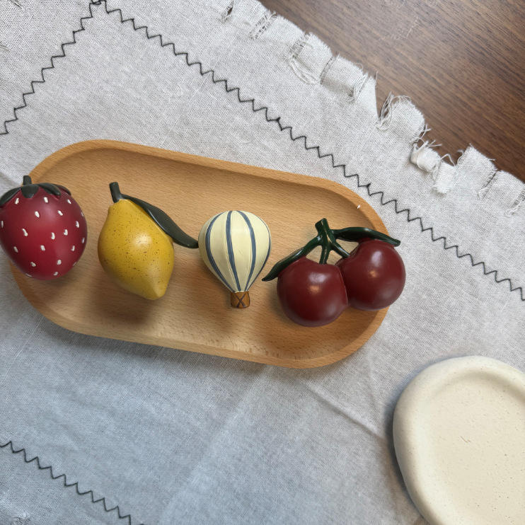 Korean Ins Style Lemon Cherry Hot Air Balloon Sticky Hook Entrance Hook Cabinet Door Handle Hook Kidsren's Room Decorative Handle