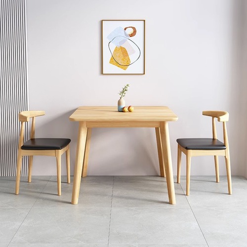 Nordic solid wood dining table and chair combination small square table square home small apartment chess and card table rental house simple dining table