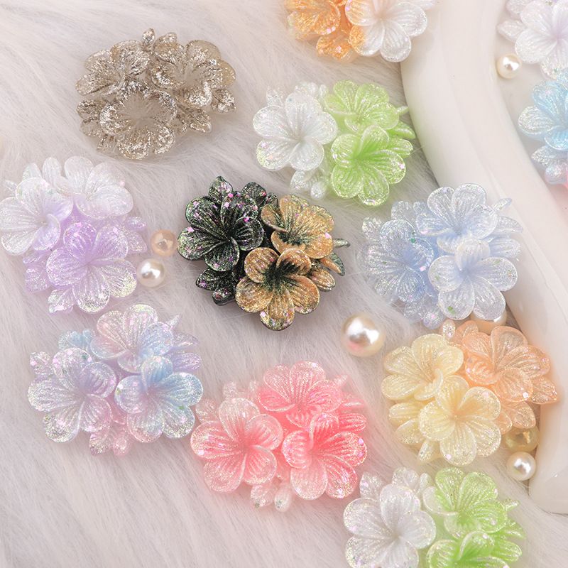 新款爆闪鸡蛋树脂饰品配件制作diy手机壳奶油胶发夹装饰品鞋扣