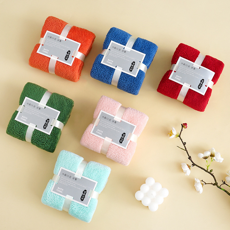 Coral fleece hand gift towel wholesale square absorbent towel wash face wedding cotton gift wedding towel return gift