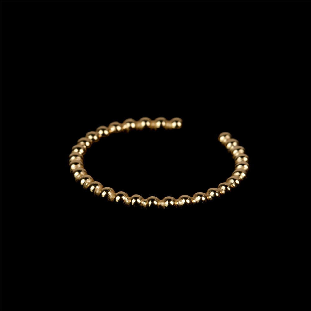 Hip Hop Golden Round Bead Open Ring display picture 8