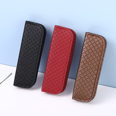 Eyelash tweezers, manicure steel pusher, acne needle storage bag, tweezers storage box, three-piece tweezers leather case, red and black