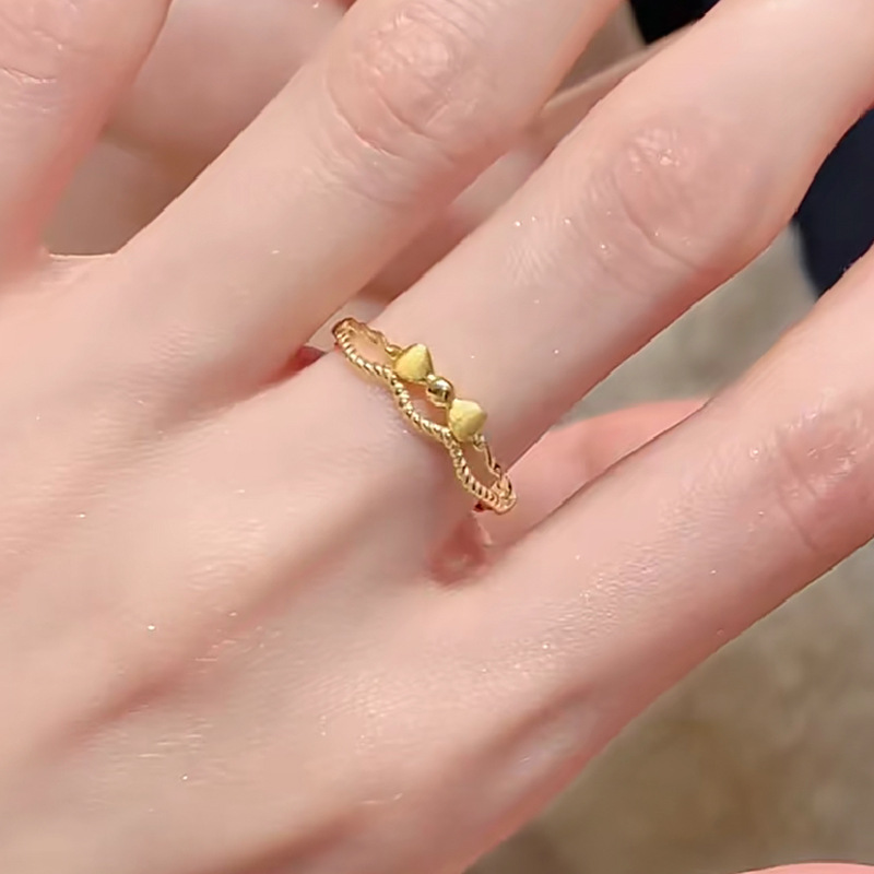 Prinses op de vlucht voor dames, mode-inspiratie, stijl, eenvoudige ronde ring, stapelbaar, sweetheart strik, verstelbaar_voghion.com
