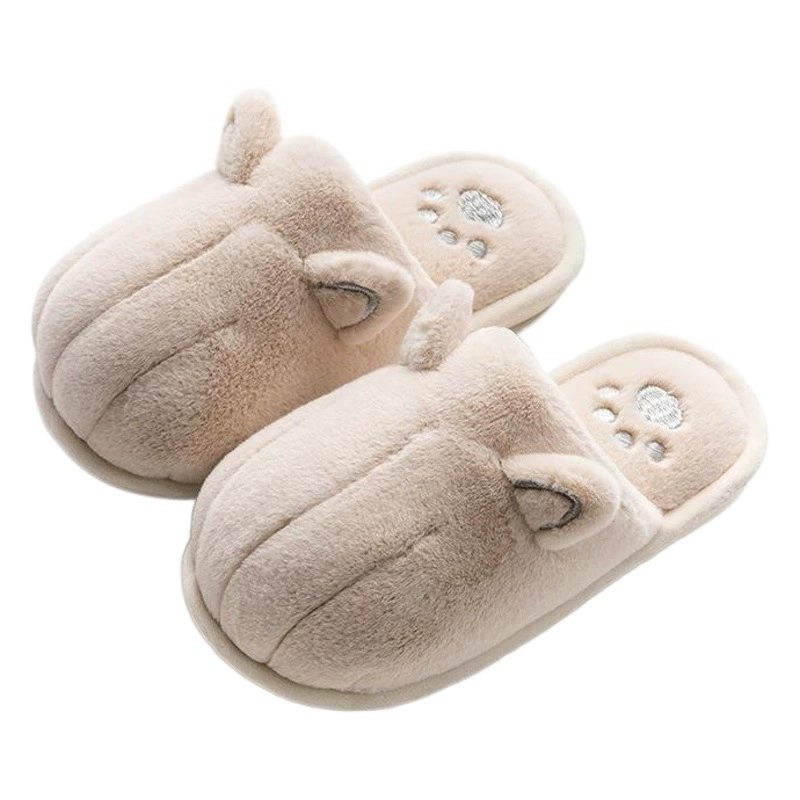 Плюшевые хлопковые тапочки, милые женские зимние Мультяшные кошачьи когти, пара, домашняя Нескользящая теплая Домашняя мужская хлопковая обувь