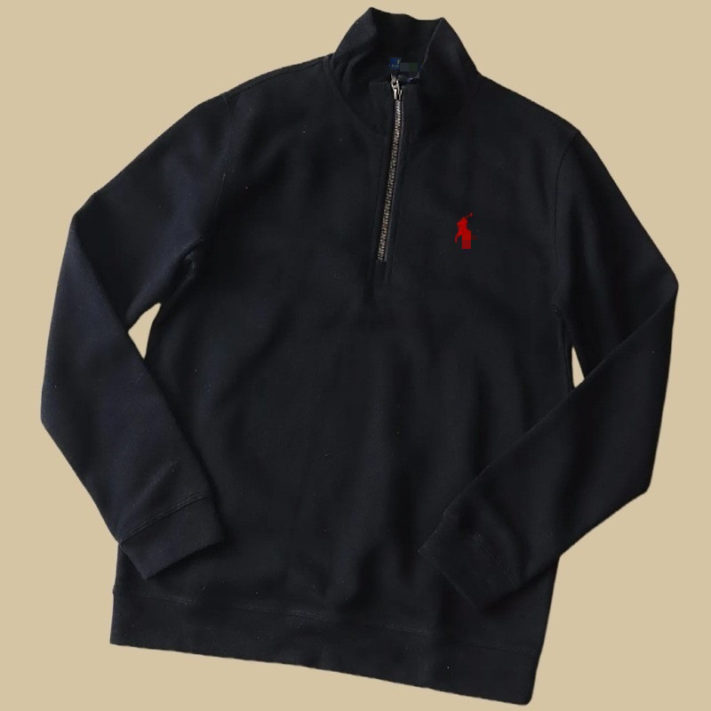 Cross-border supply basic pullover crew neck RL Ralph Lauren logo embroidered half-zip stand-up collar long-sleeve sweatshirt for men Cross-border supply basic pullover crew neck RL Ralph Lauren logo embroidered half-zip stand-up collar long-sleeve sweatshirt for men