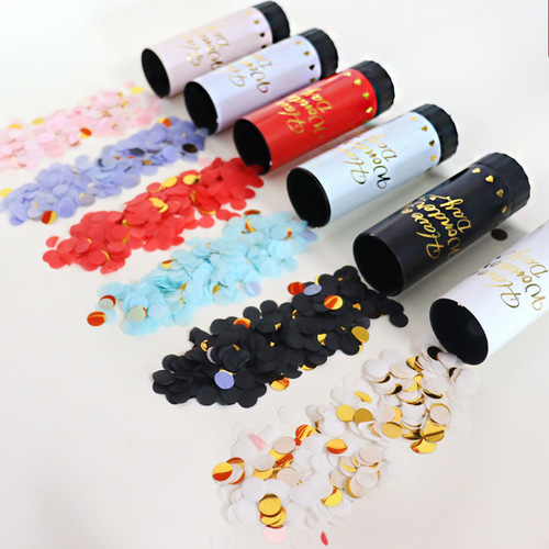 Wedding Confetti Cannon Small Cannon Ceremony Fireworks Fireworks Wedding Supplies Complete Set Cannon Gun Wedding Spray Fireworks Hand-Twisted Color Ribbon