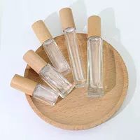 Премиум духи суб-бутылка 3ml5ml10ml15ml квадратный стеклянный спрей бутылка деревянная крышка флакон духов оптом