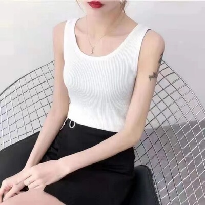 冰絲針織吊帶背心女內搭2022新款外穿無袖上衣修身夏季西裝打底衫
