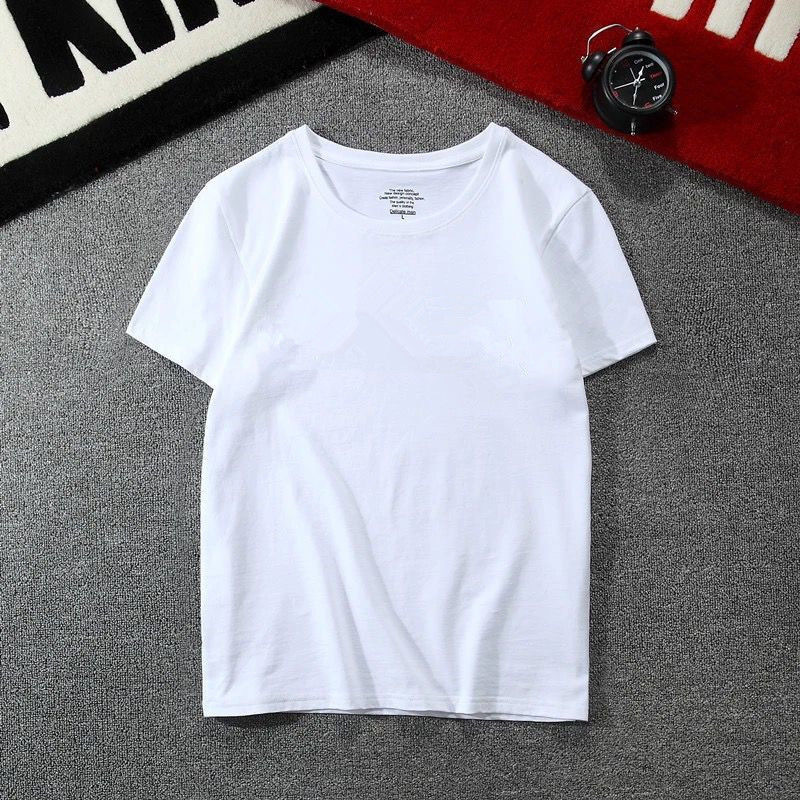 Solid color, white, with short sleeve