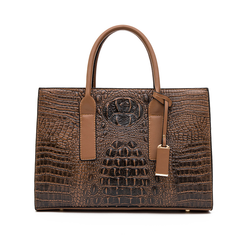 Women's 2023 Autumn/Winter New Crocodile Pattern Handheld Large Capacity One Shoulder Diagonal Straddle Bag_voghion.com