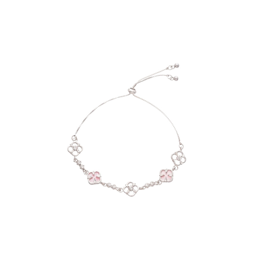 Flor de cristal con incrustaciones de diamantes Pulsera ajustable Pulsera exquisita de moda Lujo ligero Pulsera de temperamento de alta gama Pulsera de temperamento versátil