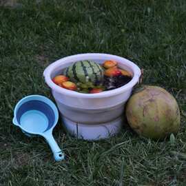 可折叠式户外水桶家用储水桶便携式洗脸盆折叠水桶带盖水桶套装