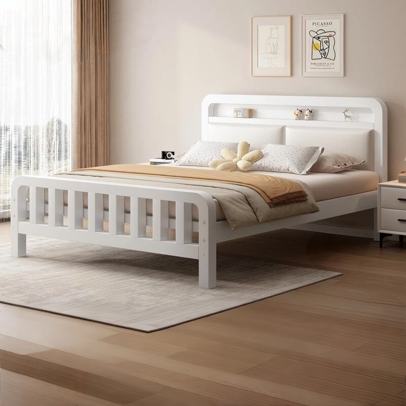Iron Frame Bed Double Bed for Home Use 1.5m Wrought Iron Bed Reinforced and Thickened 1.8m Economical Children's Single Bed Iron Bed Iron Frame Bed Double Bed for Home Use 1.5m Wrought Iron Bed Reinforced and Thickened 1.8m Economical Children's Single Bed Iron Bed