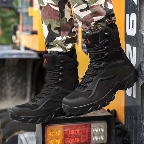 High-top battlefield outdoor camping desert land war large-size combat Martin boots men's four-season special forces tactical boots