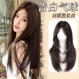 假发女全头套中分日常黑长直高层次氛围感自然仿真发整顶全头套式