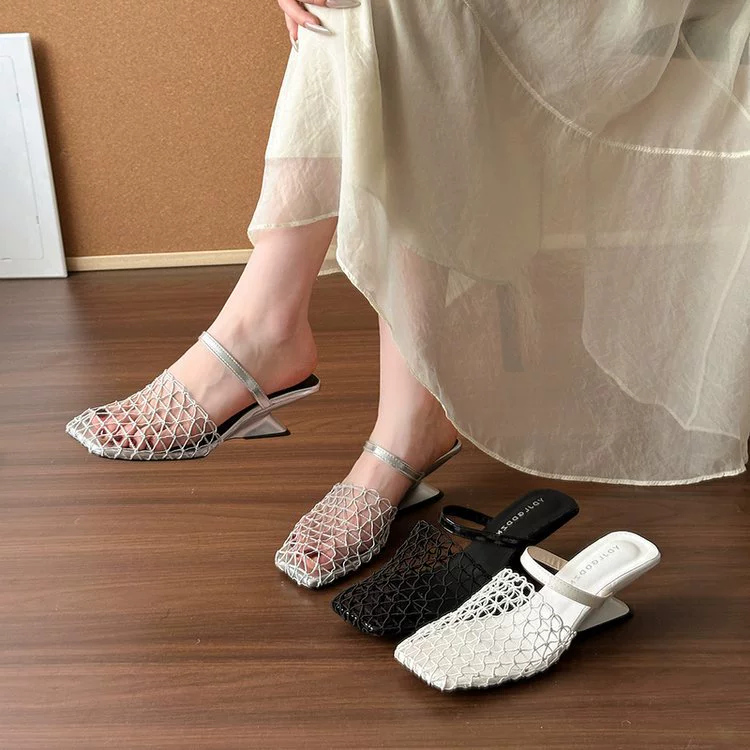 Женские туфли на высоком каблуке в сеточку, популярный нишевый дизайн, популярные модные туфли на высоком каблуке