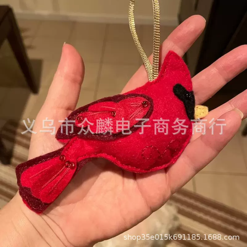 手工毛毡鸟类挂饰礼物 圣诞装饰品Felt Bird Christmas Ornament